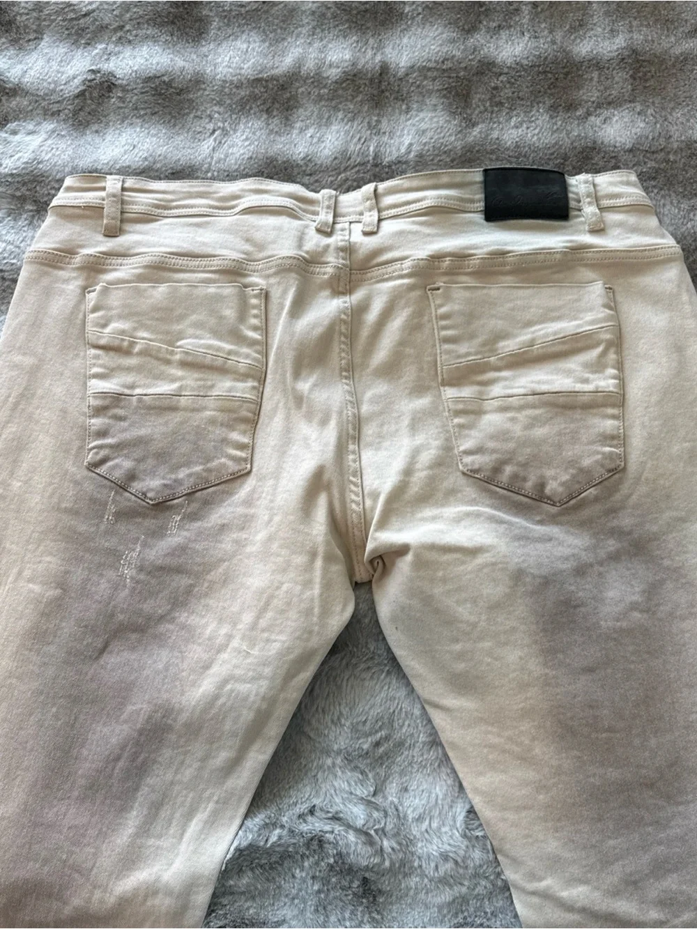 A.Tiziano Men’s Tan/Gray Straight Leg Jeans Size 44x35-0439